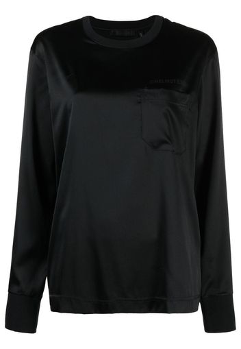 Helmut Lang long-sleeved silk-blend T-shirt - Nero