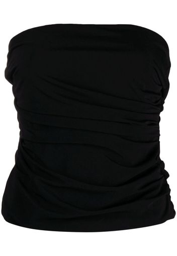 Helmut Lang ruched strapless top - Nero