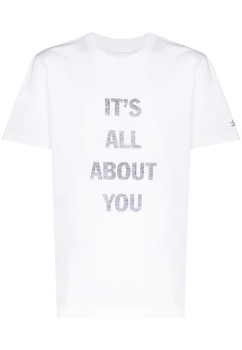 Helmut Lang slogan-print cotton T-shirt - Bianco