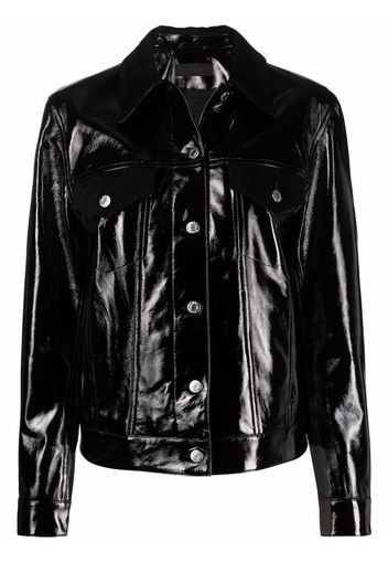 Helmut Lang patent leather trucker jacket - Nero