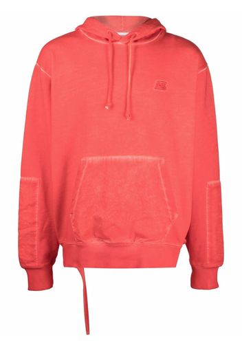 Helmut Lang embroidered-logo hoodie - Rosso