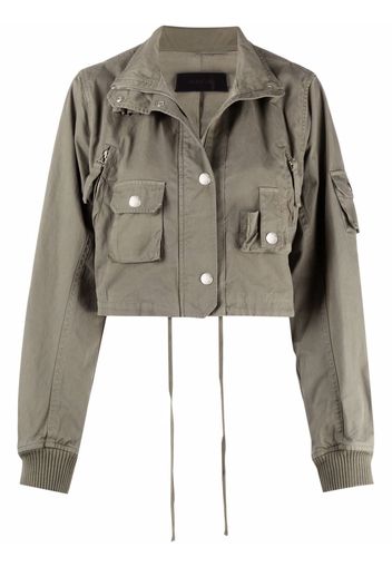Helmut Lang military cropped bomber jacket - Verde