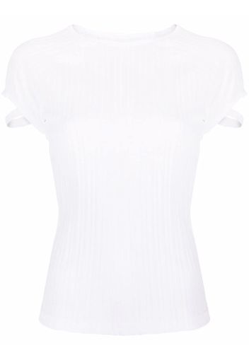 Helmut Lang T-shirt con dettaglio cut-out - Bianco