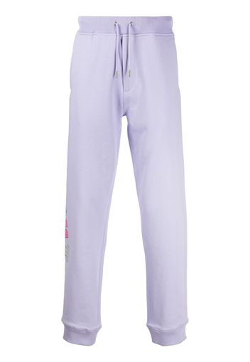 Helmut Lang 3D logo-print cotton joggers - Viola