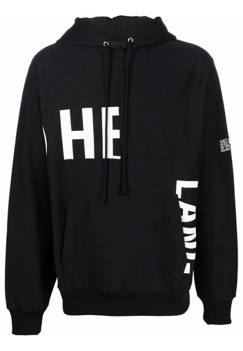 Helmut Lang logo-print pullover hoodie - Nero