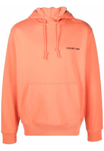 Helmut Lang logo-print cotton hoodie - Arancione