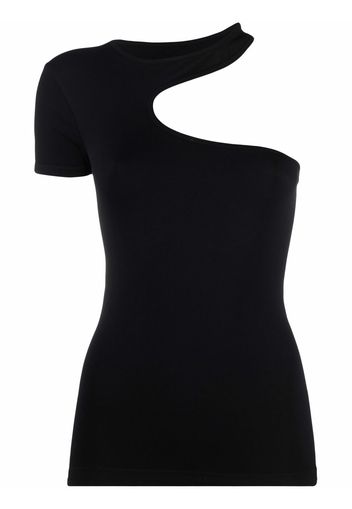 Helmut Lang cut-out one-shoulder T-shirt - Nero