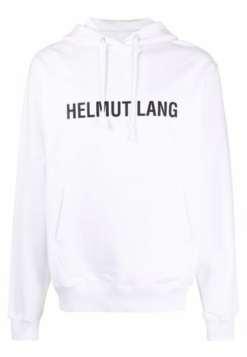 Helmut Lang logo-print drawstring hoodie - Bianco