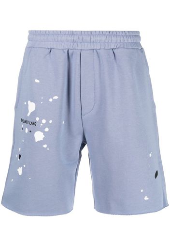 Helmut Lang embroidered-logo track shorts - Blu