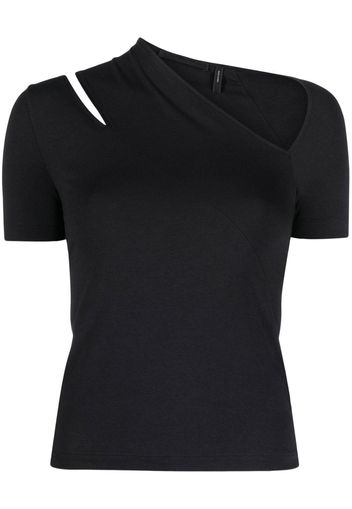 Helmut Lang Top a maniche corte con cut-out - Nero