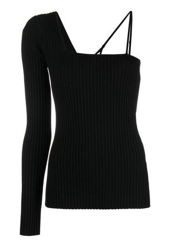 Helmut Lang single-sleeve design top - Nero