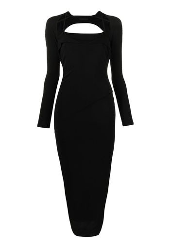 Helmut Lang backless long-sleeved maxi dress - Nero