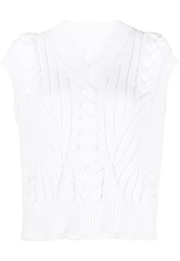 Helmut Lang cable-knit sleeveless top - Bianco