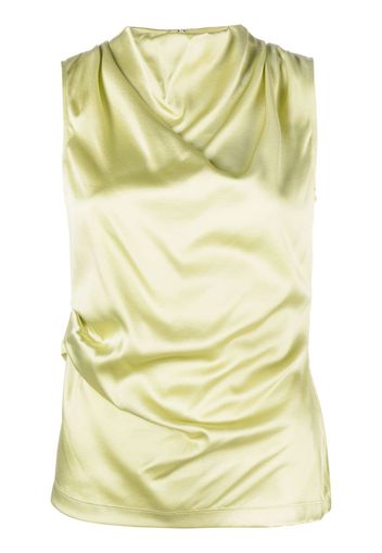 Helmut Lang sleeveless silk top - Verde