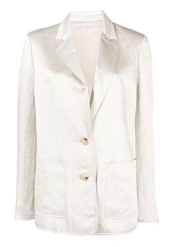 Helmut Lang notched-lapels satin-finish blazer - Toni neutri