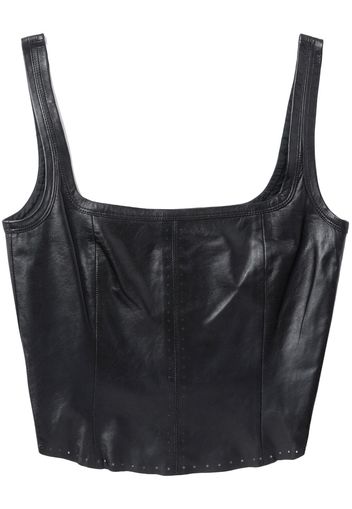 Helmut Lang leather sleeveless corset top - Nero