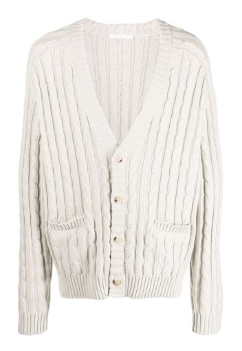 Helmut Lang V-neck cable-knit cardigan - Toni neutri