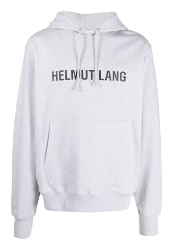 Helmut Lang logo-print stretch-cotton hoodie - Grigio