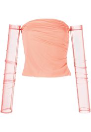 Helmut Lang sheer off-the-shoulder top - Rosa