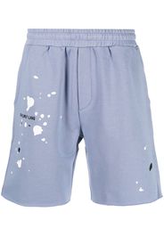 Helmut Lang embroidered-logo track shorts - Blu