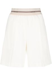 Helmut Lang logo-waistband tailored shorts - Bianco