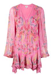 Hemant And Nandita floral-print long-line blouse - Rosa