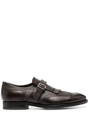 Henderson Baracco perforated buckled monk shoes - Marrone