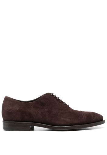 Henderson Baracco almond-toe suede oxford shoes - Marrone