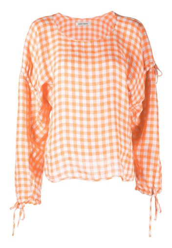 Henrik Vibskov Tapas check-print blouse - Arancione