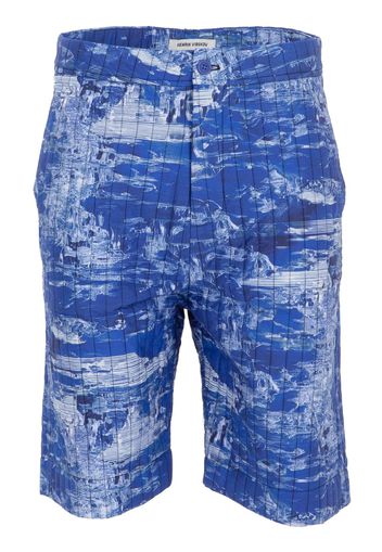 Henrik Vibskov Wheel abstract-print quilted shorts - Blu