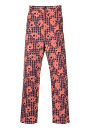 Henrik Vibskov Pantaloni slim a fiori - Arancione