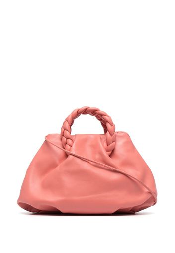 Hereu braided handle pebbled-leather bag - Rosa