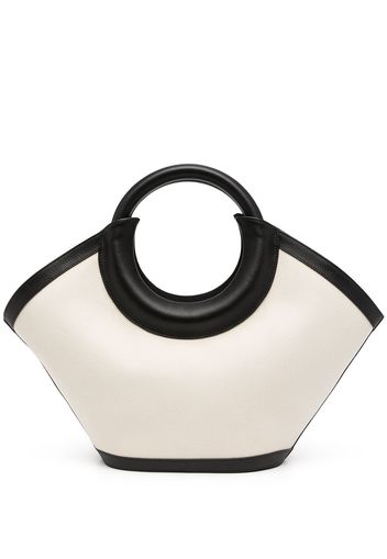 Hereu Cabasso leather-trim tote bag - Bianco