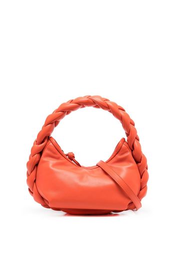 Hereu braided-handle leather tote bag - Arancione