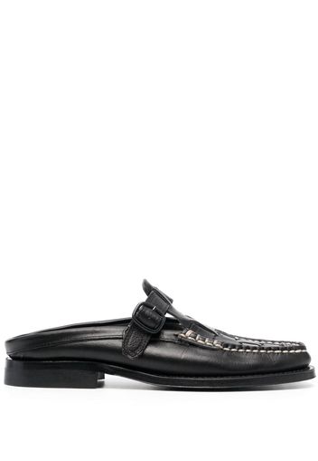 Hereu Ferriol interwoven leather mules - Nero