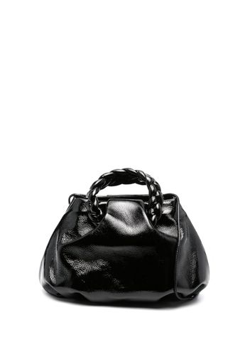 Hereu Bombon glossy leather tote bag - Nero