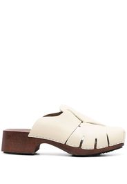 Hereu Licia square-toe clogs - CUSTARD