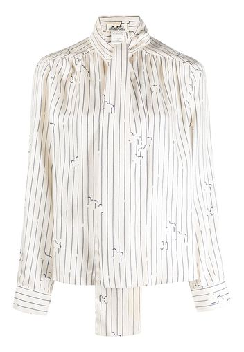 Hermès Blusa con fiocco a righe Pre-owned - Toni neutri