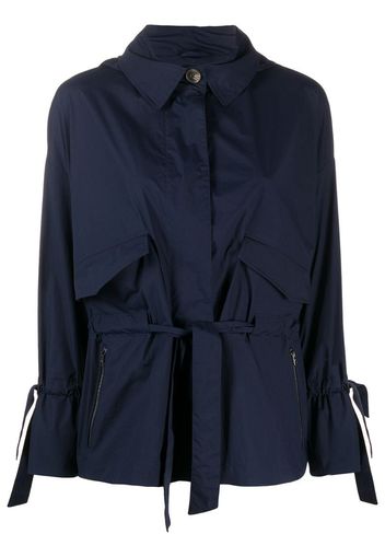 drawstring-waist hooded jacket