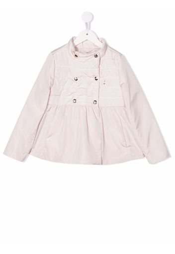 Herno Kids mock-neck double-breasted quilted jacket - Rosa