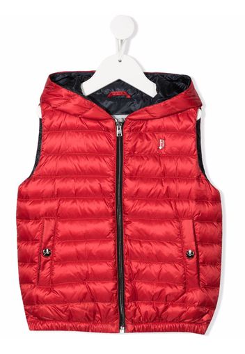 Herno Kids padded down hoodie gilet - Rosso