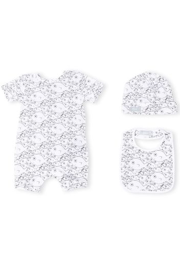 Herno Kids fish-print baby set - Bianco