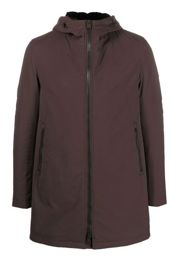 Herno zipped hooded jacket - Marrone