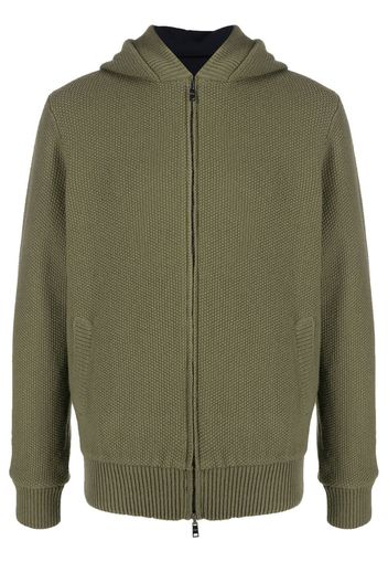 Herno zip-up knitted hoodie - Verde