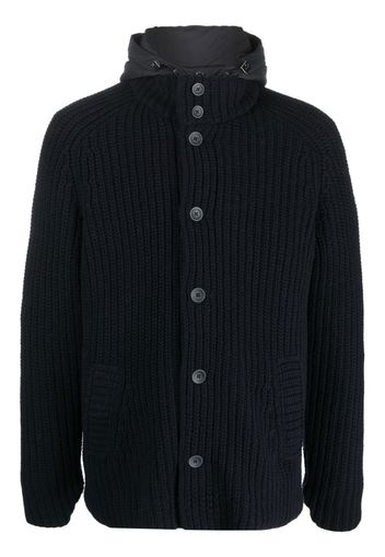 Herno padded-hoot knit jacket - Blu