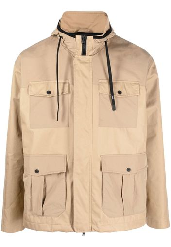 Herno panelled hooded field jacket - Marrone