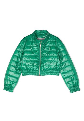 Herno Kids metallic cropped padded jacket - Verde