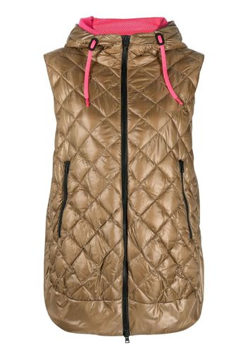 Herno zip-up hooded quilted gilet - Marrone