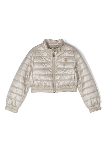 Herno Kids metallic cropped padded jacket - Toni neutri