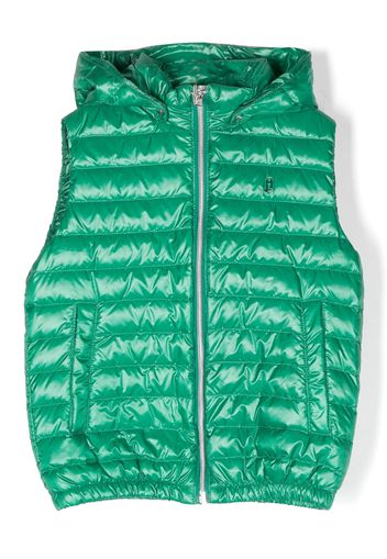 Herno Kids logo-plaque hooded vest - Verde